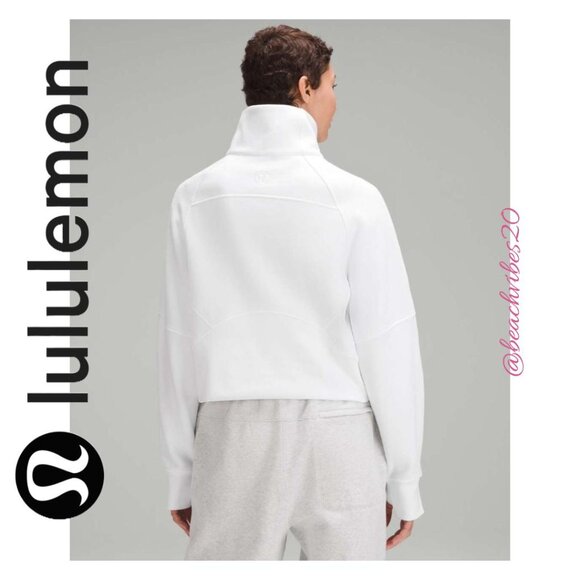 LULULEMON ATHLETICA Scuba Oversized Funnel-Neck Half Zip White M/L EUC LL-234 - Picture 3 of 12